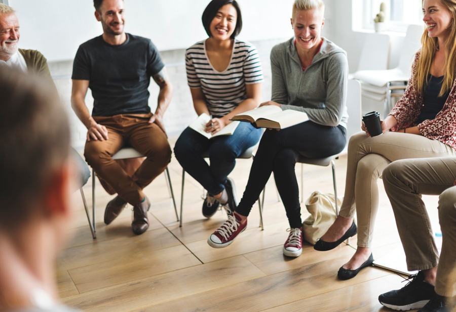 group sitting together in a circle