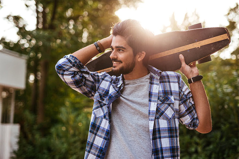 man enjoying time outside