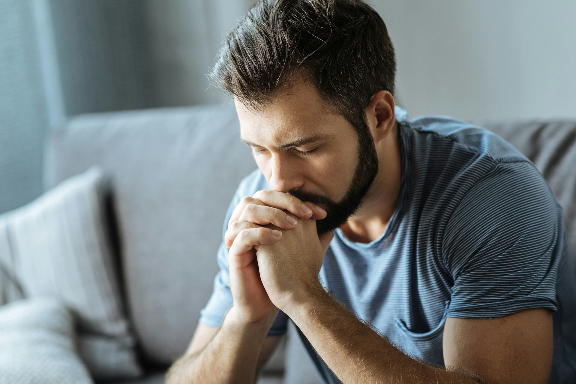 man going through withdrawal